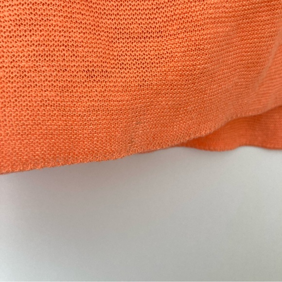 Eileen Fisher Sweater Peach Boat Neck Organic Cotton Open Stitch Slouchy - Picture 7 of 7